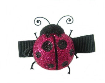 Ladybug Hair Clips Sparkly Gold or Pink Lady Bug Hair Clip