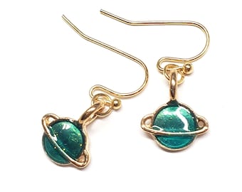 Sailor Neptune Michiru Gold Planet Earrings