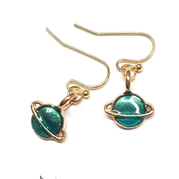 Sailor Neptune Michiru Gold Planet Earrings