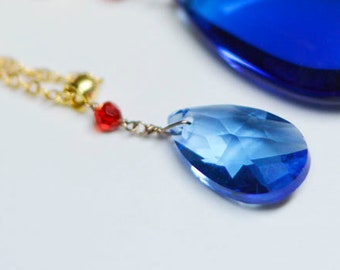 Howl's Moving Castle Blue Crystal Necklace - Crystal