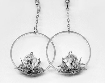 Final Fantasy XV Inspired Lunafreya Kingsglaive Earrings Silver Version B