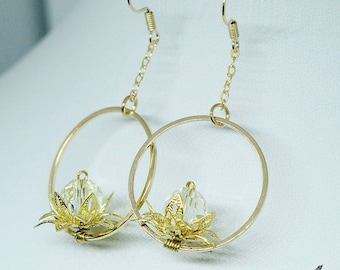 Final Fantasy XV Inspired Lunafreya Kingsglaive Earrings - Gold Version B