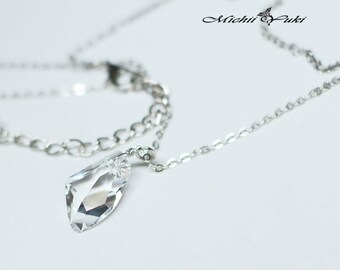 Final Fantasy Raw Crystal Inspired Necklace - Alexander - White Materia - Swarovski Crystal