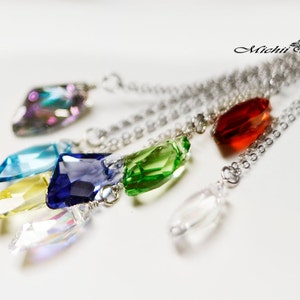 Final Fantasy Raw Crystal Inspired Necklace Alexander White Materia Swarovski Crystal image 5