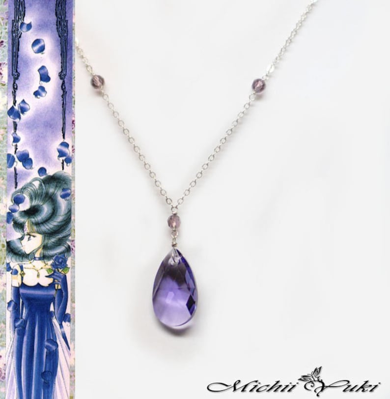 Sailor Saturn Ball Gown Inspired Necklace Swarovski Crystal image 1