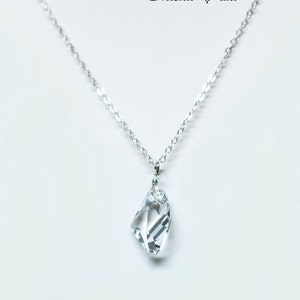 Final Fantasy Raw Crystal Inspired Necklace Alexander White Materia Swarovski Crystal image 2