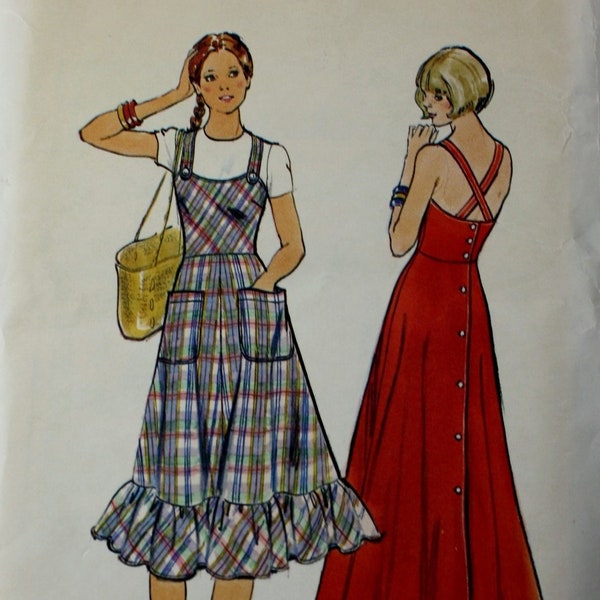 jaren 1970 sundress of Jumper Vintage naaien patroon Butterick 4200 buste 36