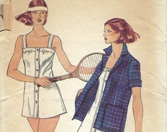 Vogue 7065 70s Tennis Dress Sewing Pattern: Jacket & Briefs, Bust 36