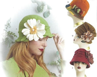 Simplicity 8573 Cloche Flapper Hat Sewing Pattern, 1920s Style Pattern, Size S-L Uncut