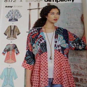 Simplicity 8172 Misses&#39; Kimonos Sewing Pattern, UNCUT , Size XXS-XXL