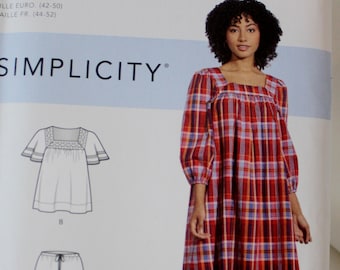 Uncut Simplicity S8926 Sewing Pattern Misses' Dress, Tops, and Pants ...