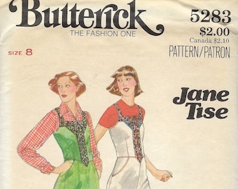 Vintage Butterick Pattern 5283, Designer JANE TISE, Misses' Jumper and Jumpsuit Sewing Pattern,  Size 8 Bust 31.5