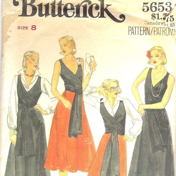 1970s Blouse, Top, Skirt  Pattern, Butterick 5653, Bust 31.5", Use Soft Fabrics, Women's Vintage Sewing Pattern