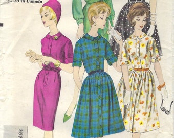Vintage Sewing Pattern, 1960s Misses One Piece Dress, Vogue 5380 Size 14 Bust 34