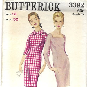 Butterick 3392  Fitted &#39;Princess Sheath Dress Sewing Pattern, Bust 32, 1960s