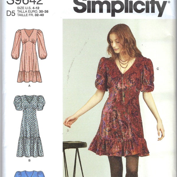 Simplicity S9642 Misses Dress Sewing Pattern, Bra Cup Size of A B C D, UNCUT