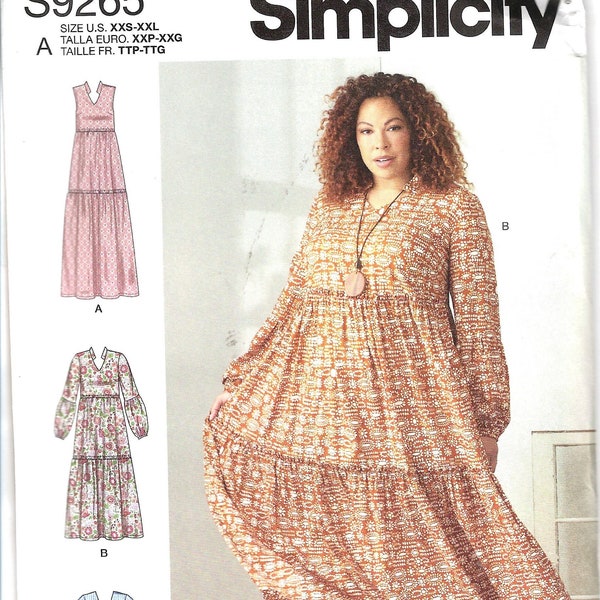 Simplicity S9265 Boho Cottagecore Peasant Dress Sewing Pattern, UNCUT