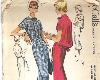 1950s Slim Dress Pattern, Blouson Dress, McCalls 4396, Bust 36, Uncut