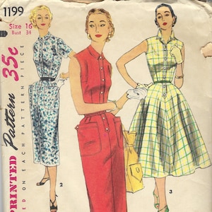 Naaipatroon Simplicity-jurk jaren 1950: rockabilly rok, maat 16, buste 34