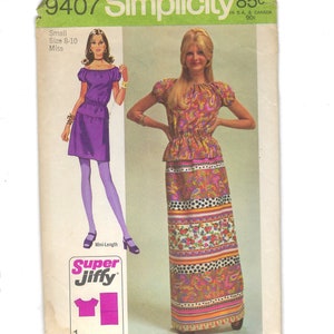 Simplicity 9407: 70s Boho Peasant Top & Skirt Sewing Pattern, Bust 31-32, Uncut