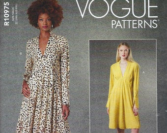 Vogue R10975 Sewing Pattern, Women's Pullover Dress UNCUT