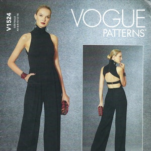 Vogue V1524,Misses Halter Jumpsuit Sewing Pattern, Rebecca Valance, UNCUT