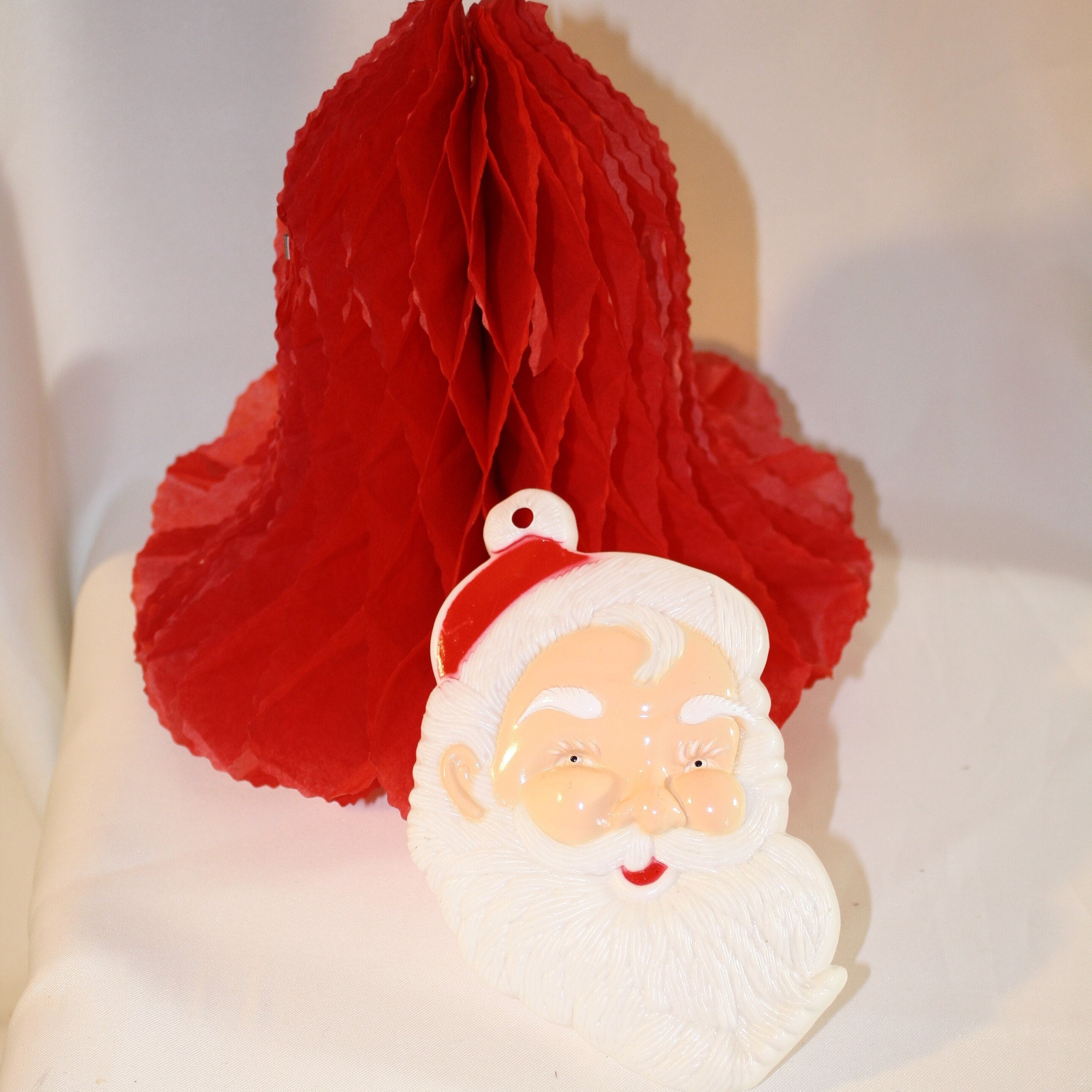 Details about   Vintage Santa Face Styrofoam Pole Ornaments 