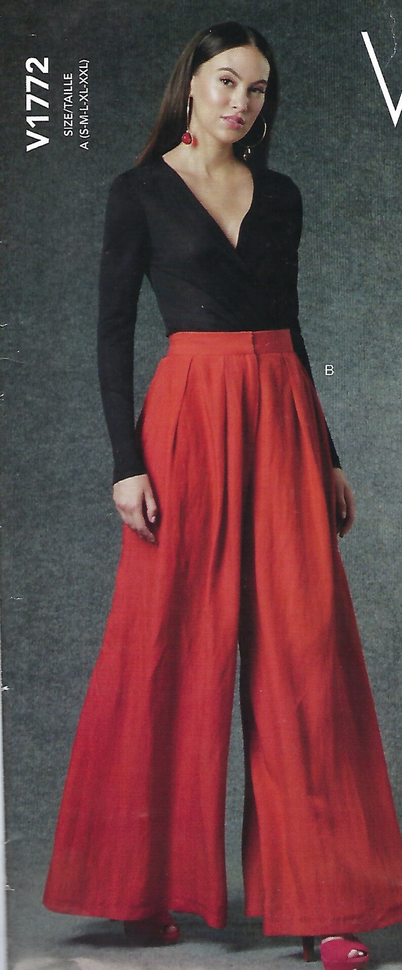 UNCUT Womens Palazzo Pants with Soft Pleats Vogue Sewing Pattern V1772