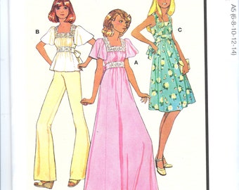 McCall's 8258 UNCUT Pattern for Misses Dresses and Tops, Vintage '70s Reissue