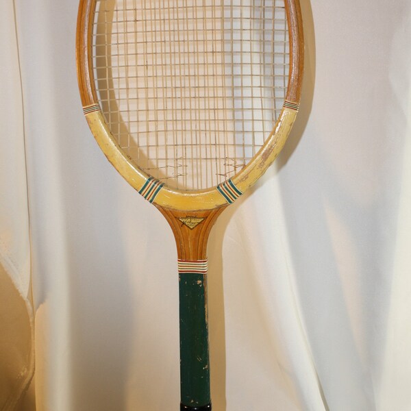 Antique Wood Tennis Racquet, Wright & Ditson, JC Higgins Mohawk, Wooden Racket