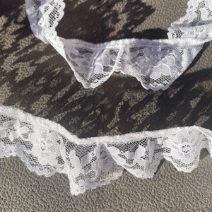 White Lace 1 1/2 inch Lace, Sewing, Clothing, Costumes, Decorative Lace, Doll Clothing, 1 YARD