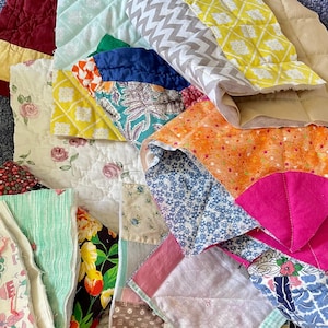 Vintage Cutter Quilt Pieces, Upcycling, Journals, Slow Stitch, Grab Bag Half Pound
