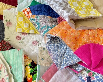 Vintage Cutter Quilt Pieces, Upcycling, Journals, Slow Stitch, Grab Bag Half Pound
