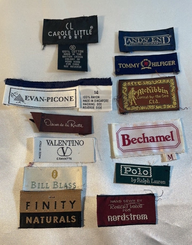 Vintage Clothing Labels 12 Pc Various Vintage Clothing Makers Etsy