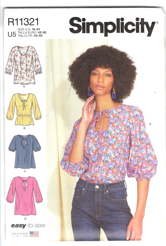 Simplicity R11321 Sewing Pattern, Misses Top, Size 6-14 or 14-22