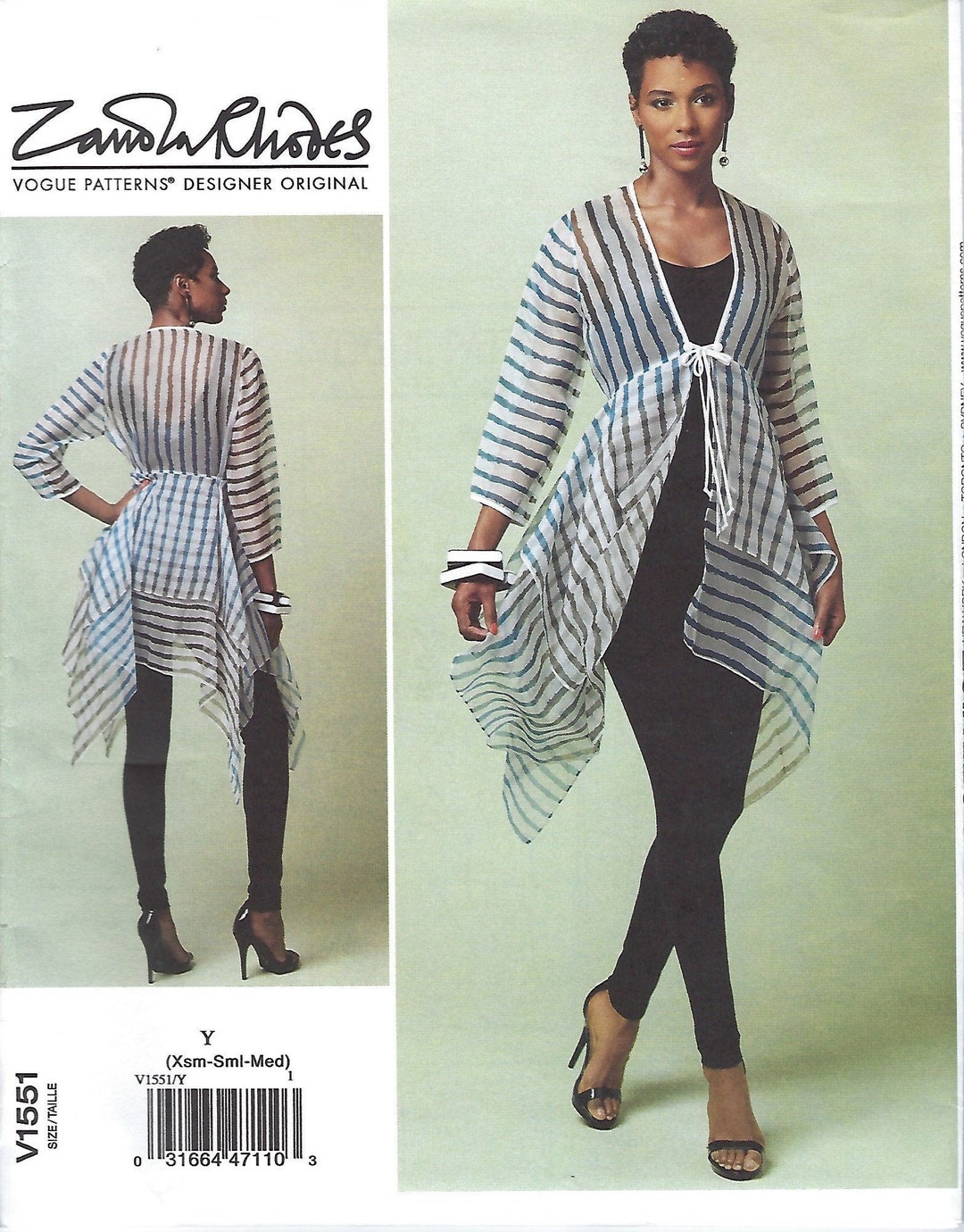 Zandrra Rhodes Patterns Vogue V1551 Sewing Pattern: Zandra Rhodes Designer Cover-up - Etsy