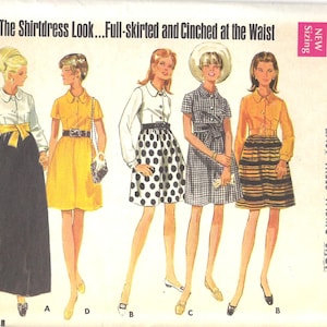Vintage 60&#39;s Pattern, Butterick 4832 Dress Sewing Pattern, Two Lengths, Size 14, Bust 36, Uncut