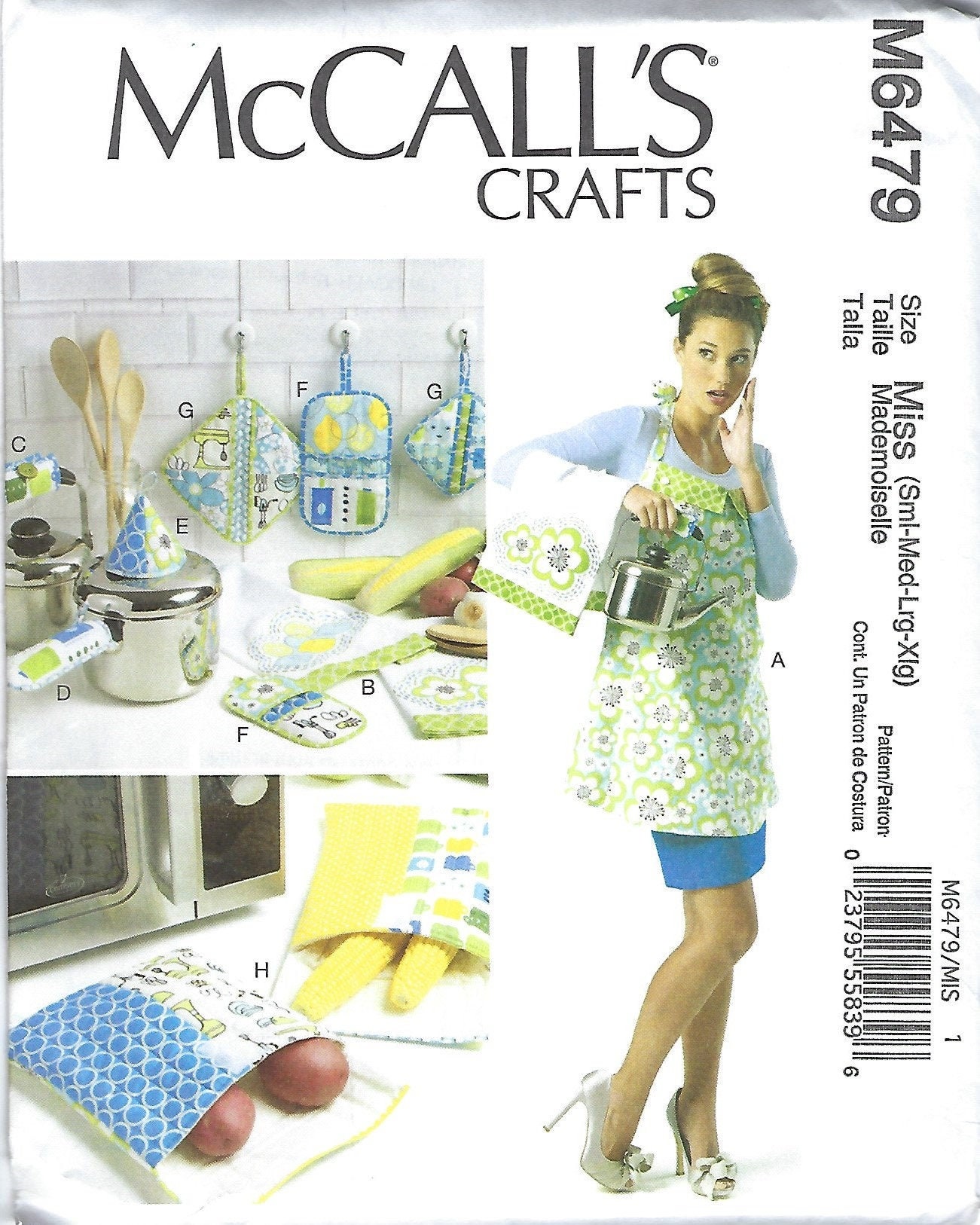 ハンドメイドエプロン　専用 McCall's Crafts M6479 エプロン、タオル、鍋つかみ、バッグの裁縫