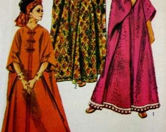 Misses Caftan Vintage 60's Simplicity 8354 Sewing Pattern, Retro Mod, UNCUT