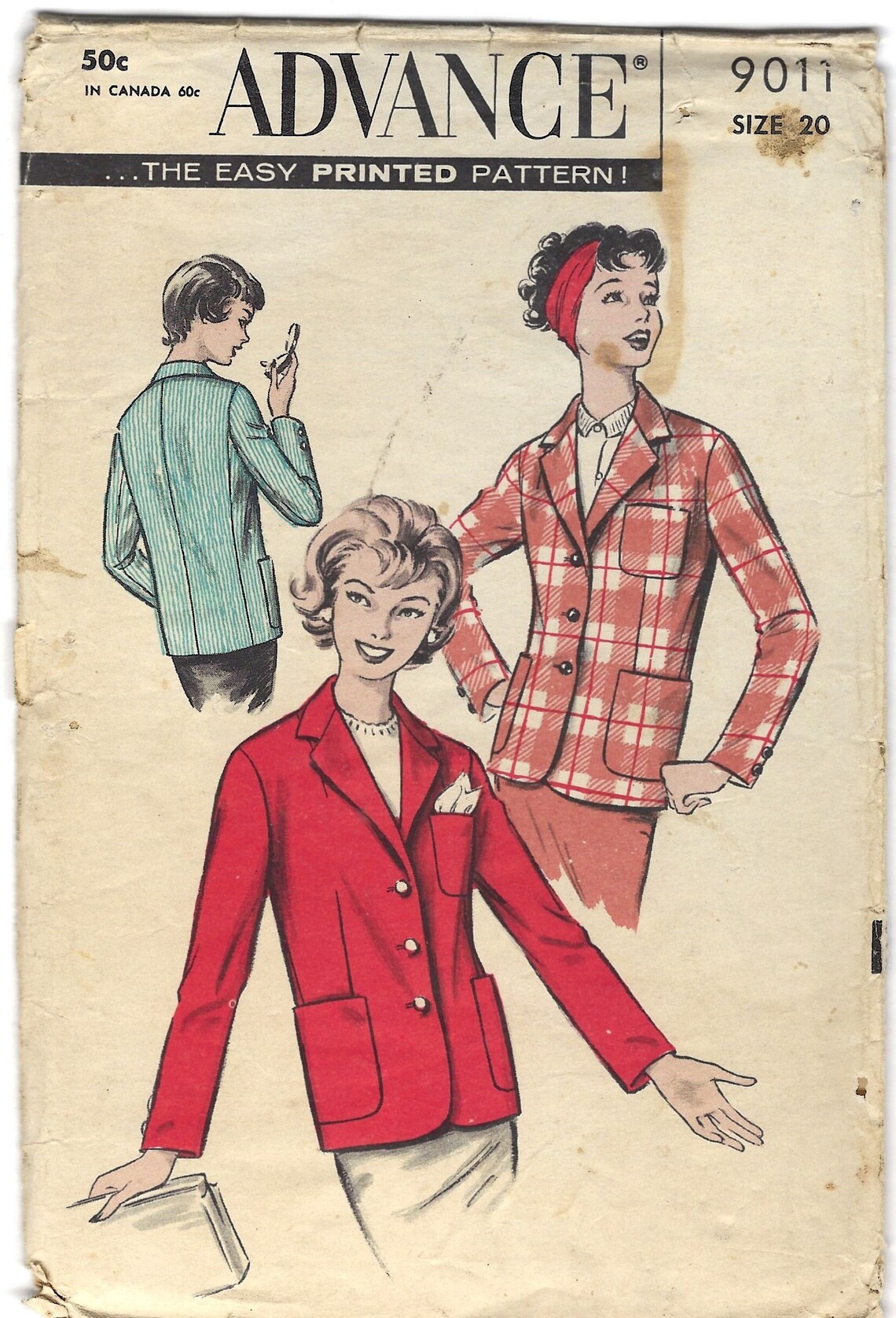 Advance 9011 50s Lined Jacket Sewing Pattern, Bust 40 UNCUT - Etsy