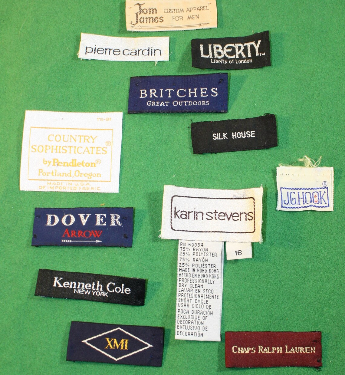 Vintage Clothing Labels 12 Pc Various Vintage Clothing Makers Etsy