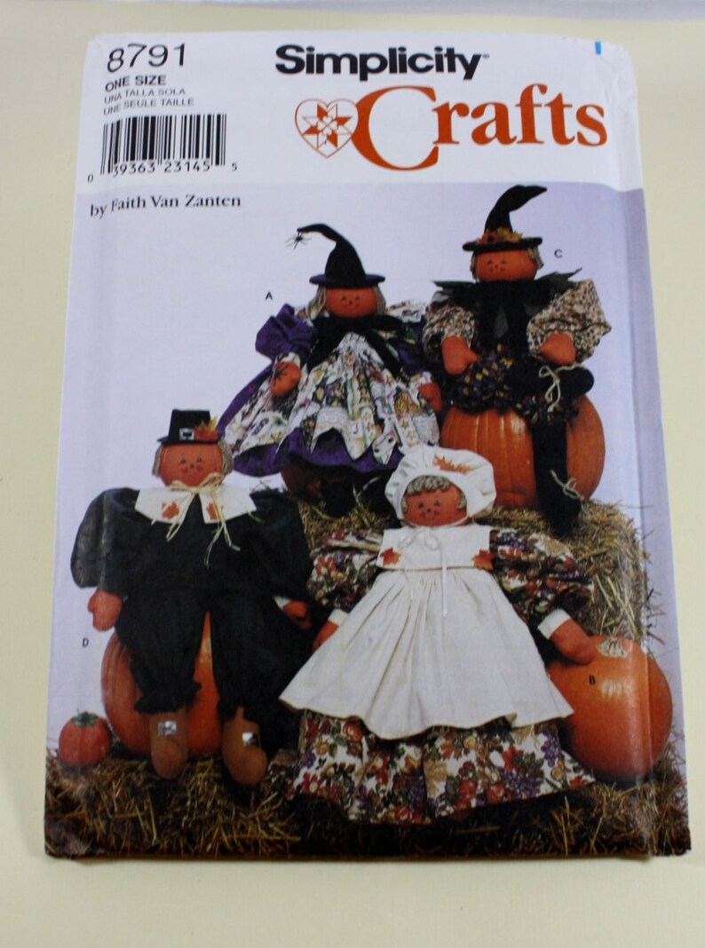 Thanksgiving Dolls Pattern Halloween Dolls Simplicity 8791 26 Inch Tall Dolls Sewing Pattern Uncut