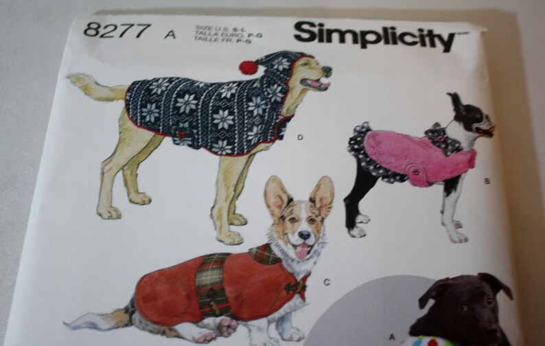Simplicity Pattern 8277 Dog Coats and Hats Sewing Pattern Etsy