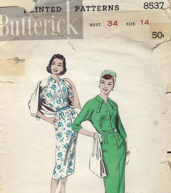 6587 PATRON BUTTERICK 3 CREATIONS ROBE SEMI AJUSTE MANCHES CLOCHE 36 AU