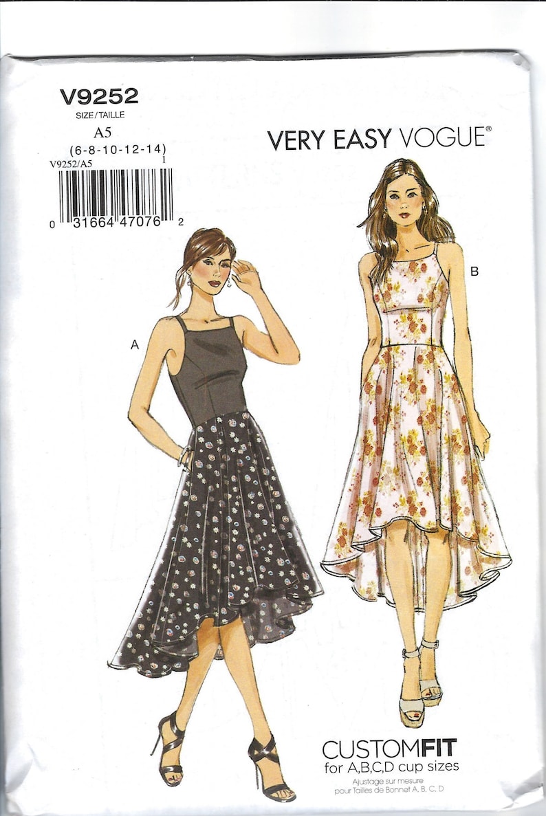Vogue V9252 Dress Sewing Pattern UNCUT Multiple Sizes - Etsy