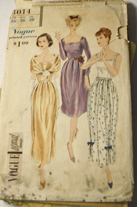 1950s Vogue 4014 Special Design Sewing Pattern One Piece Etsy 1950s Vogue 4014 Special Design Sewing Pattern One Piece Etsy