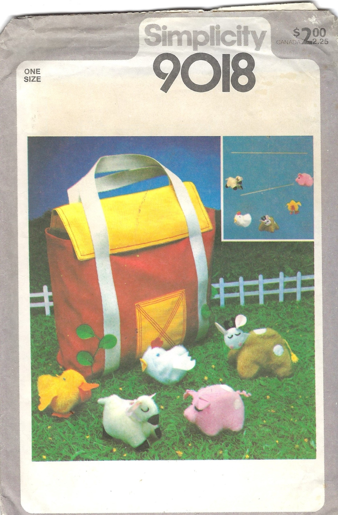 Barnyard Animals Carry Case Mobile Simplicity 9018 Sewing Pattern UNCUT ...
