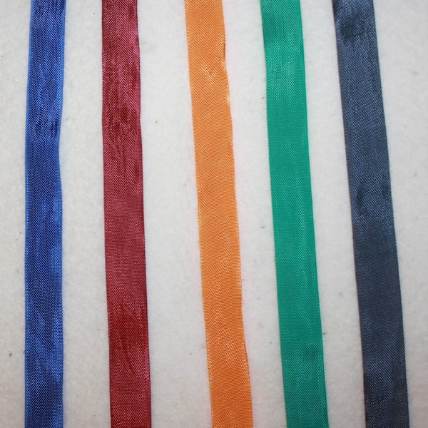 Vintage Seam Binding Ribbon, Grab Bag, 10 Total Yds, 5 Colors Sewing Trim, 5/8 Inch Trim SBB, Sewing, Gift Wrap, Ribbon, Destash