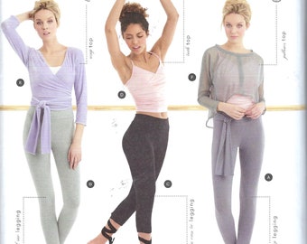 S8424, Simplicity Sewing Pattern Misses' Knit Leggings in Two Lengths and  Three Top Options