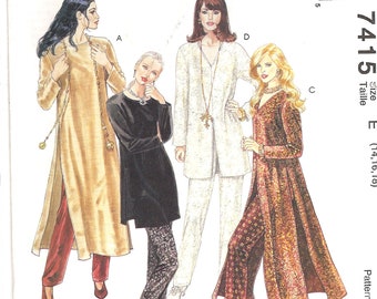 90s Women's Tunics and Pants McCall's Sewing Pattern 7415 UNCUT